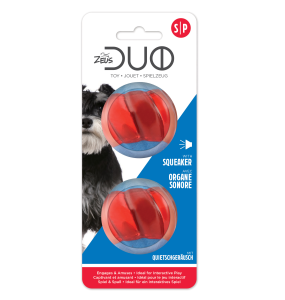Zeus Duo Ball - 5cm with Squeaker, 2pk