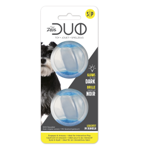 Zeus Duo Ball - 5cm with Squeaker & Glow, 2pk