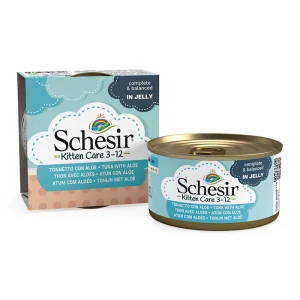 Schesir Kitten Care- Can In Jelly  3-12 Chicken with Aloe Wet Food 140g (Min Order - 6pcs)[Weight - 140g]