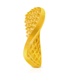 Pet+Me Medium Silicone Brush for Short or Silky Longhair Dog(Yellow)