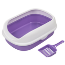 PD-85282 Pado Cat Litter Tray Curved Top With Scoop 41x31x14cm-Purple - Image 1