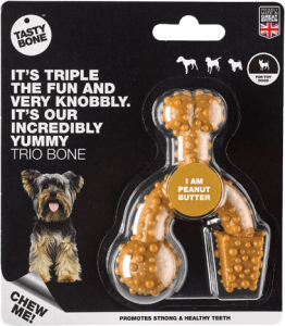 PT820212 TastyBone Nylon - Trio Toy Dog - Peanut Butter - Image 1