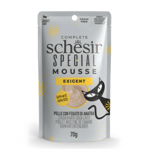 Schesir Special Mousse (Exigent) For Cat - Chicken With Duck Liver 70g (Min Order- 12 Pouch)