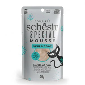 Schesir Special Mousse (Skin & Coat) For Cat - Salmon With Chicken 70g (Min Order- 12 Pouch)
