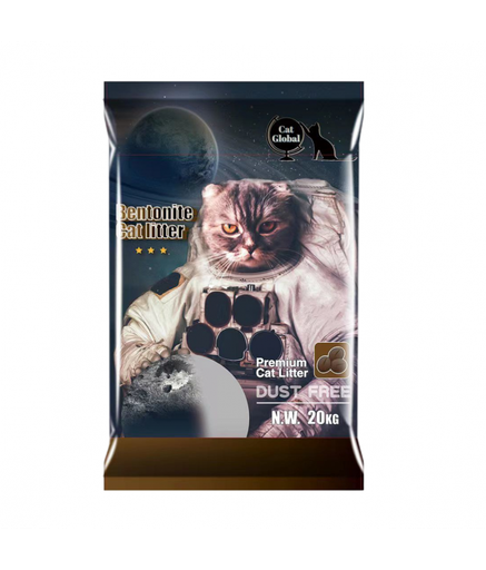 6952054903452 Cat Global Premium Bentonite Cat Litter 20kg – Coffee - Image 1
