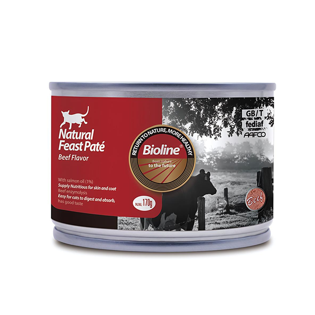 6970117125832-1.png Bioline Natural Feast Pate Cat Can Beef Flavor 170g - Image 1