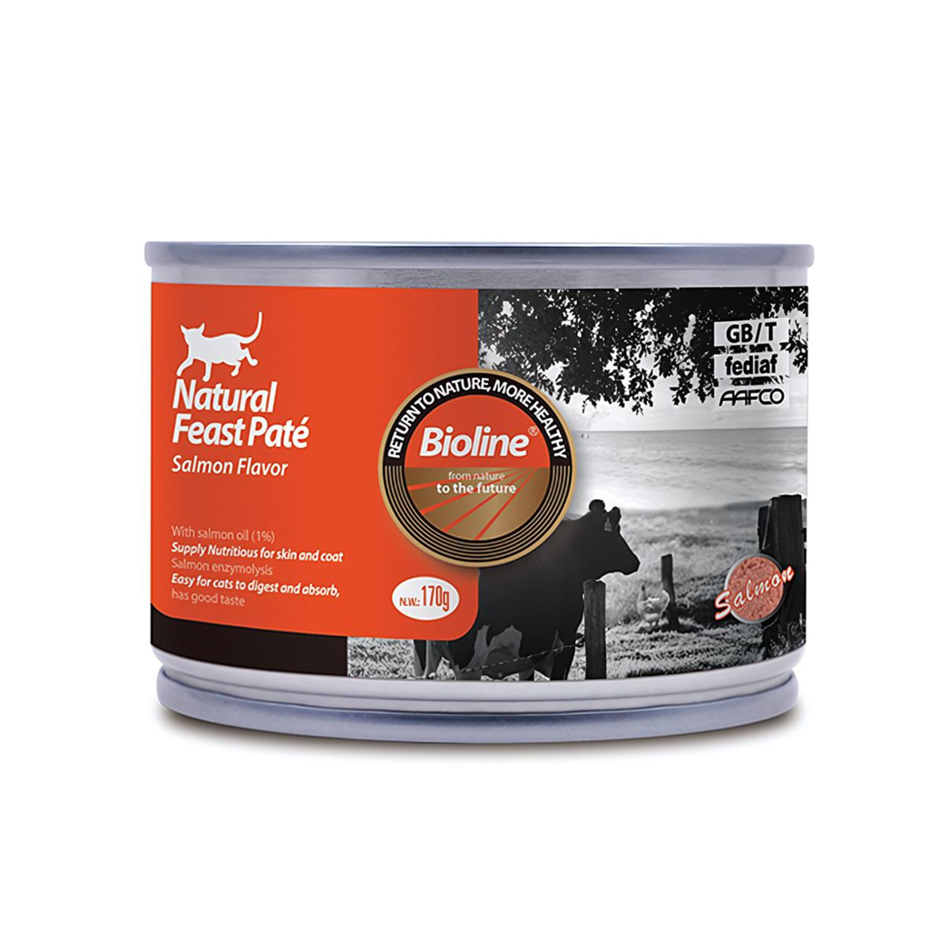 6970117126044-1.png Bioline Natural Feast Pate Cat Can Salmon Flavor 170g - Image 1