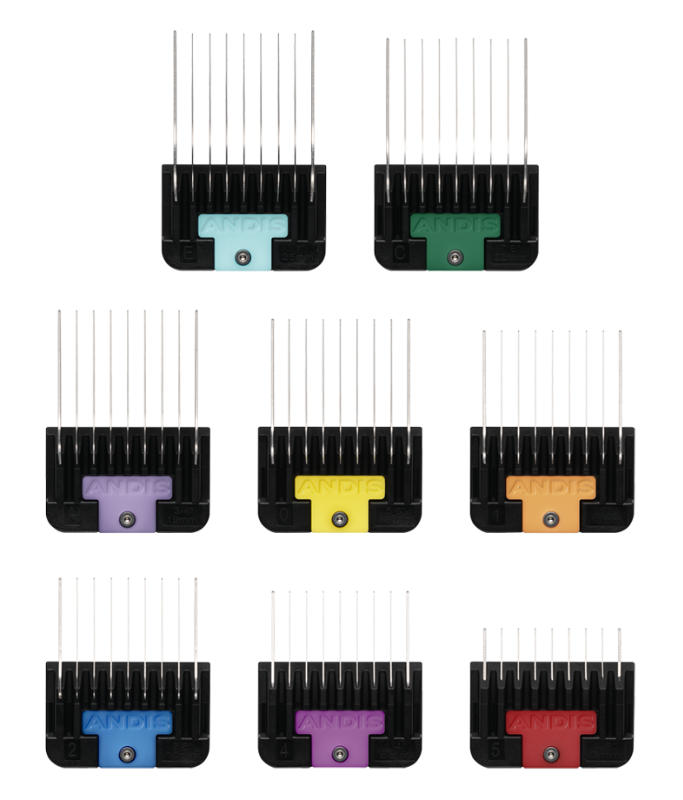 AN24845 Andis Universal Stainless Steel Combs 8-Piece Set - Image 1