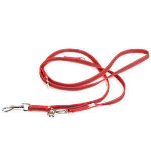 JL218GM-R-DP Color & Gray Adjustable Leash - - Red-Gray Width 1.4 cm - Image 1