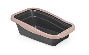 Nella Kit Cat Litter Tray with Mat - - 80 x 36.5 x 18 cm/Rose