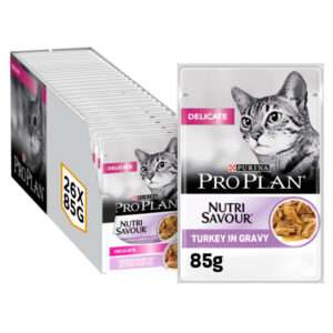 PRO PLAN DELICATE WET CAT FOOD WITH TURKEY GRILLED IN GRAVY