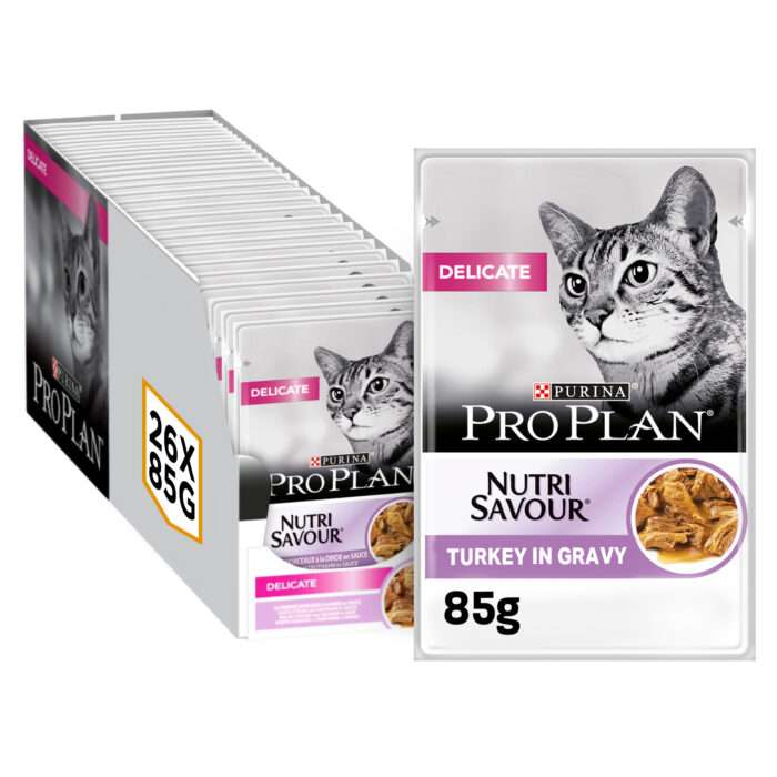 12457644 PRO PLAN DELICATE WET CAT FOOD WITH TURKEY GRILLED IN GRAVY - Image 1