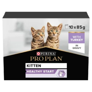 PRO PLAN KITTEN, WET CAT FOOD, TURKEY IN GRAVY, MULTIPACK, 10 X 85G