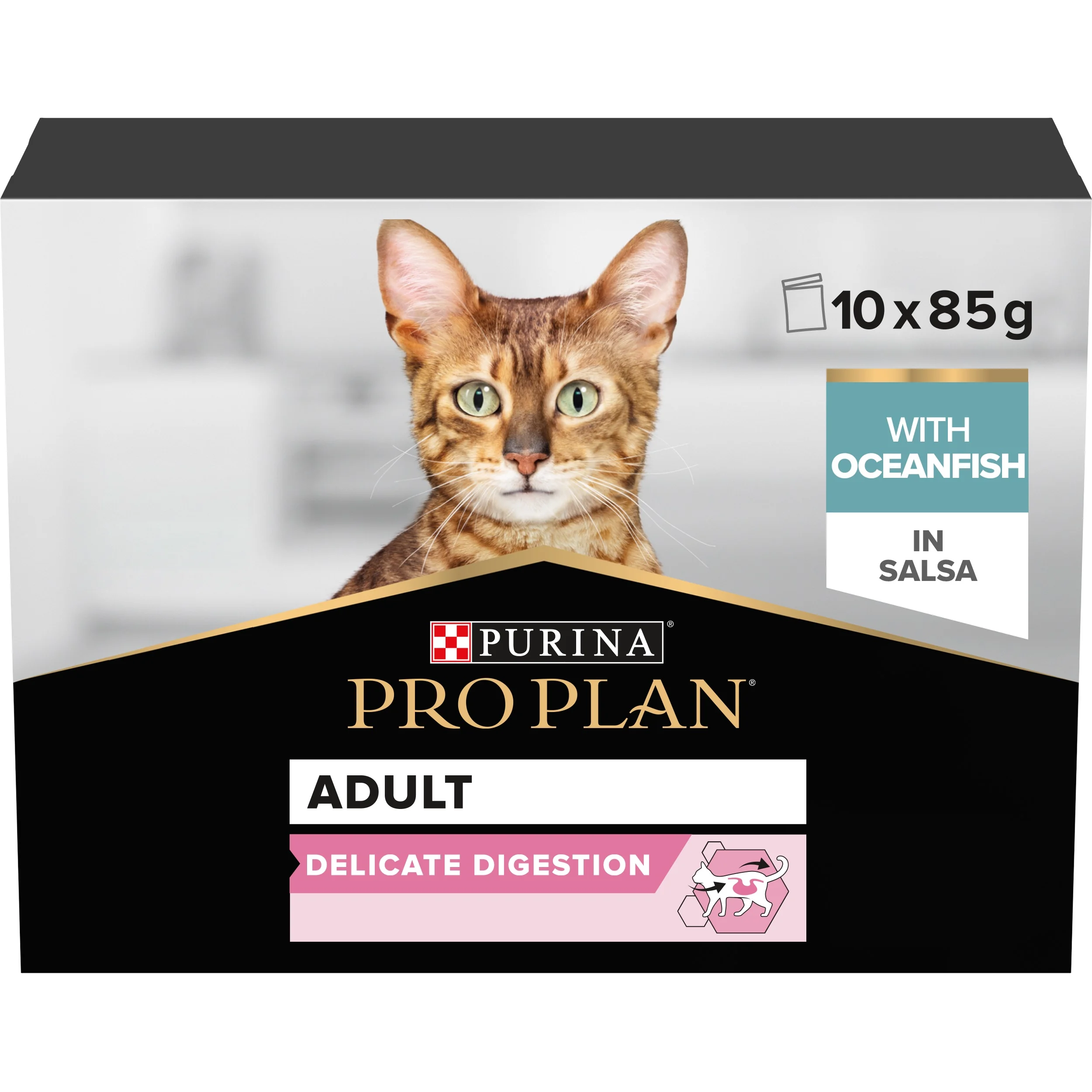 12458129 PRO PLAN STERILISED ADULT WET CAT FOOD, CHICKEN IN GRAVY, MULTIPACK, 10 X 85G - Image 1