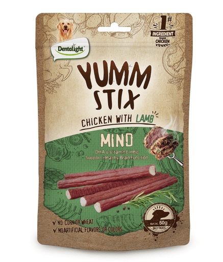 DL10837 Dentalight Yumm Stix Dog Treat 50g - Chicken With Lamb - Image 1