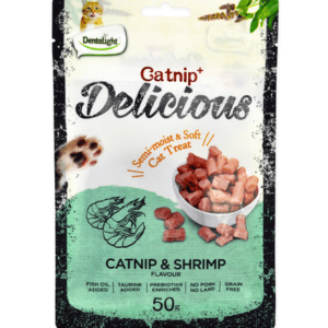 Dentalight Catnip+ Semi Moist & Soft Cat Treat 50g -  Catnip & Shrimp Flavour