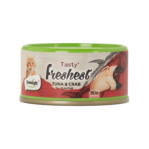 DL11506 Dentalight Tasty Freshest Cat Treat in Can-Tuna & Crab 6x80g – (MOQ:6pcs) – Box Code:11582 - Image 1