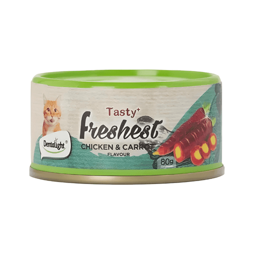 DL11537 Dentalight Tasty Freshest Cat Treat in Can Chicken & Carrot 6x80g – (MOQ:6pcs) – Box Code:11612 - Image 1