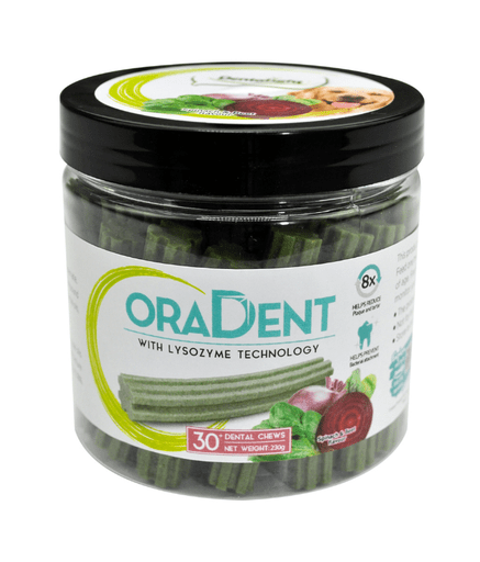 DL11919 Dentalight Oradent Dental Chew Treats For Dog 230g - Spinach & Beef Flavour - Image 1
