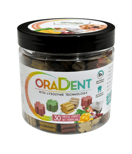 DL12282 Dentalight Oradent Dental Chew Treats For Dog 200g - Trainers Mix Flavour - Image 1