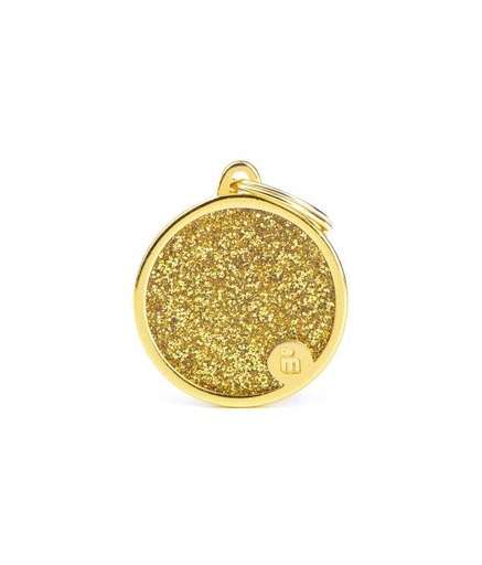 GL04BIGOLDN MY FAMILY CERCHIO L GLITTER ORO SHINE NEW - Image 1