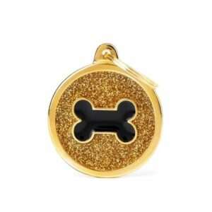 MY FAMILY CERCHIO GRANDE OSSO NERO GLITTER ORO