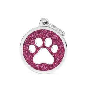 MY FAMILY CERCHIO GRANDE ZAMPA BIANCA GLITTER ROSA