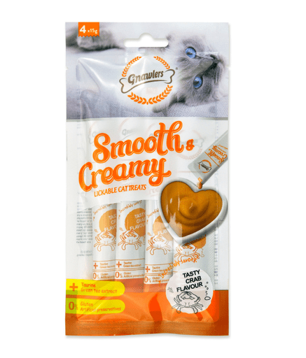 GN10745 Gnawlers Smooth & Creamy Lickable Cat Treats (4pcsx15g) - Crab Flavour - Image 1