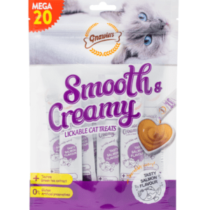 Gnawlers Smooth & Creamy Lickable Cat Treats (20pcsx15g) - Salmon Flavour