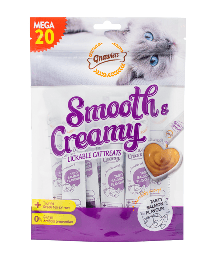 GN11988 Gnawlers Smooth & Creamy Lickable Cat Treats (20pcsx15g) - Salmon Flavour - Image 1