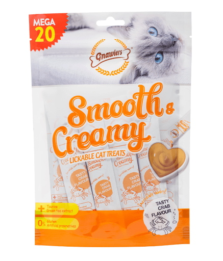 GN11995 Gnawlers Smooth & Creamy Lickable Cat Treats (20pcsx15g) - Crab Flavour - Image 1