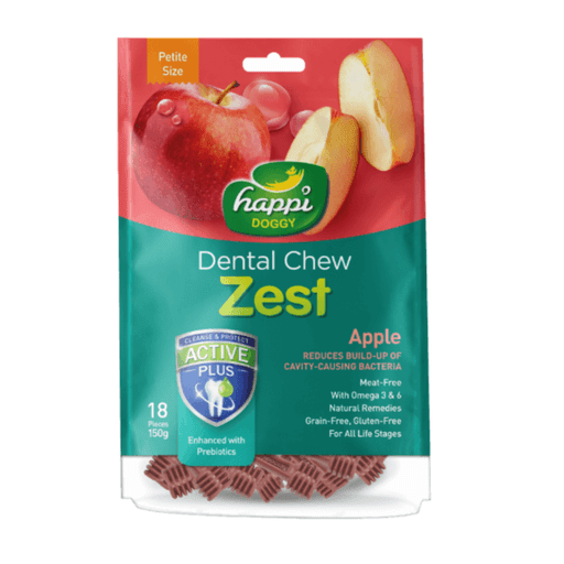 H131 Happi Doggy Dental Chew Zest-Apple-2.5" (18 pieces)-150g - Image 1