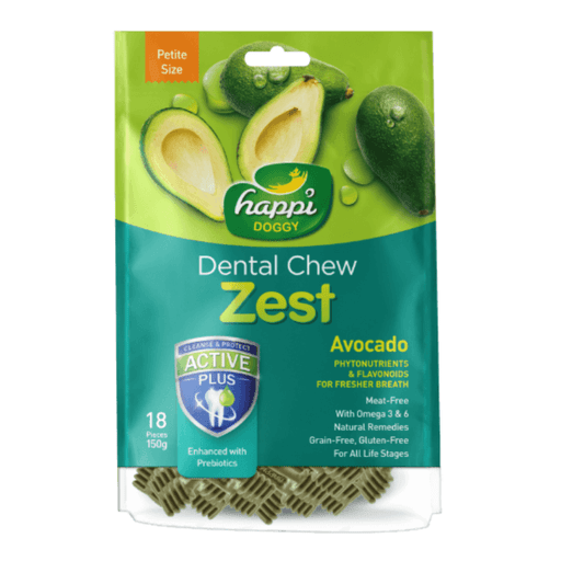 H161 Happi Doggy Dental Chew Zest-Avocado-2.5" (18 pieces)-150g - Image 1