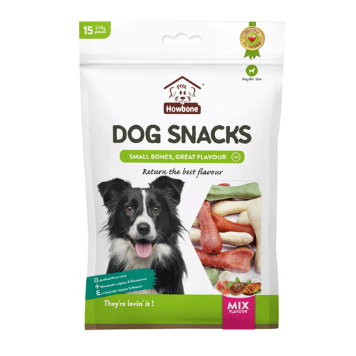 HB04881 Howbone Dog Snack - Small Bone Mix Flavour 15pcs/pack (270g) - Image 1