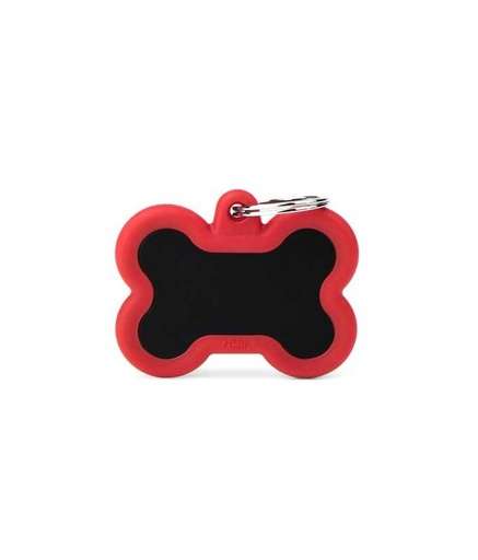HTA01REDMP MY FAMILY OSSO ALLUMINIO NERO GOMMA ROSSO HUSHTAG - Image 1