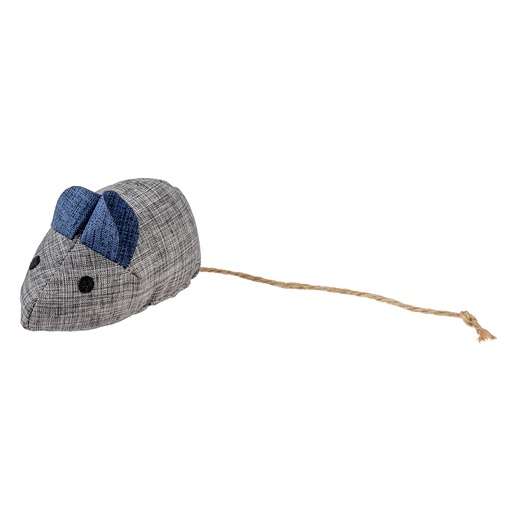 LR14626 Duvo+ ECO Navy Mouse & Catnip 8,5x4,5x6cm Blue/Grey - Image 1