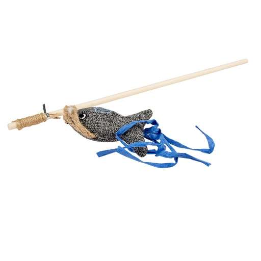 LR14634 Duvo+ ECO Navy Playing Rod Fish Catnip 9x16,5x40cm Multicolour - Image 1