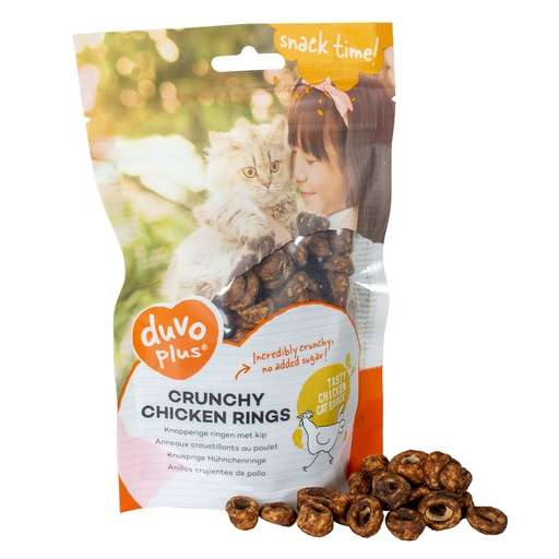 LR15537 Duvo+ Crunchy Chicken Rings for Cats 50g - Image 1