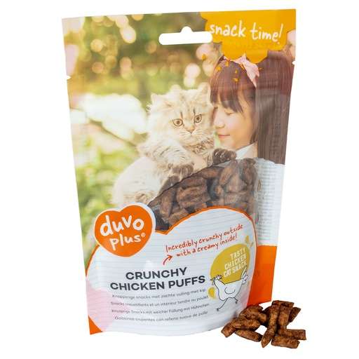 LR15545 Duvo+ Crunchy Chicken Puffs for Cats 50g - Image 1