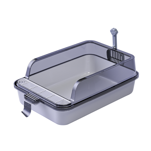 PD-84918 Pado Cat Litter Tray With Scoop M(53x34x20cm)-Grey - Image 1