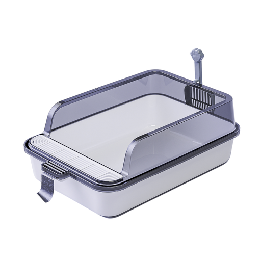 PD-84920 Pado Cat Litter Tray With Scoop M(53x34x20cm)-White - Image 1