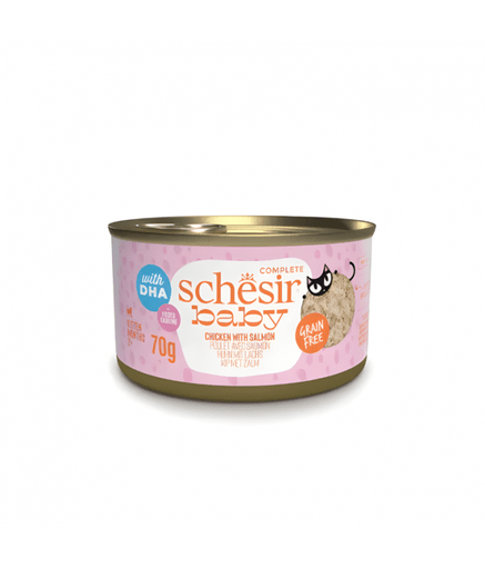 SCINV21111103 Schesir Baby Kitten Wholefood - Chicken With Salmon 70g (Min Order- 12 Cans) - Image 1