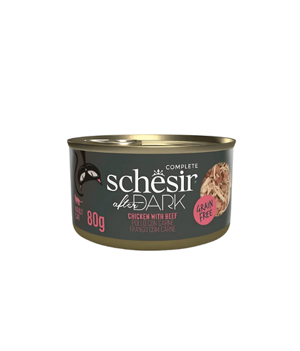 SCINV21112203 Schesir After Dark Wholefood In Broth For Cat - Chicken With Beef 80g (Min Order- 12 Cans) - Image 1