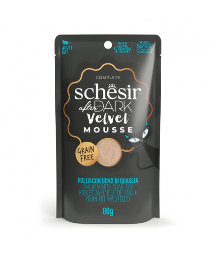 SCINV21232204 Schesir After Dark Velvet Mousse For Cat - Chicken With Quile Egg 80g (Min Order- 12 Pouch) - Image 1