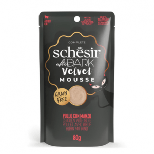 Schesir After Dark Velvet Mousse For Cat - Chicken With Beef 80g (Min Order- 12 Pouch)