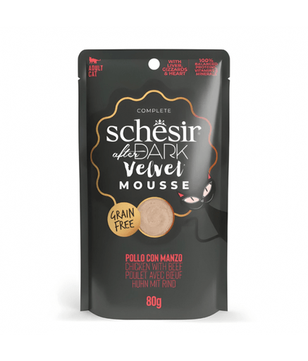 SCINV21232304 Schesir After Dark Velvet Mousse For Cat - Chicken With Beef 80g (Min Order- 12 Pouch) - Image 1