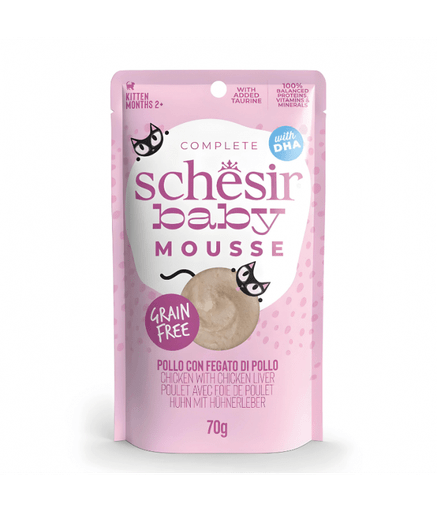 SCINV21239004 Schesir Baby Mousse Kitten - Chicken With Chicken Liver 70g (Min Order- 12 Pouch) - Image 1