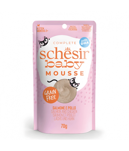 SCINV21239104 Schesir Baby Mousse Kitten - Salmon And Chicken 70g (Min Order- 12 Pouch) - Image 1