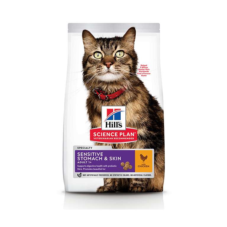 604072 Hill’s Science Plan Sensitive Stomach & Skin Adult Cat Food With Chicken - Image 1