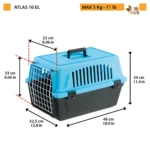 Ferplast Atlas 10 El Cat And Small Dog Carrier 32,5 X 48 X H 29 Cm - Light Blue - Image 2